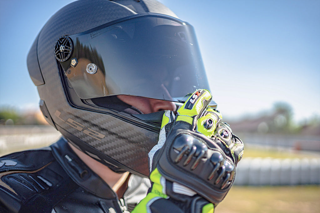 LS2 Swift Racing Gloves Black Neon Yellow