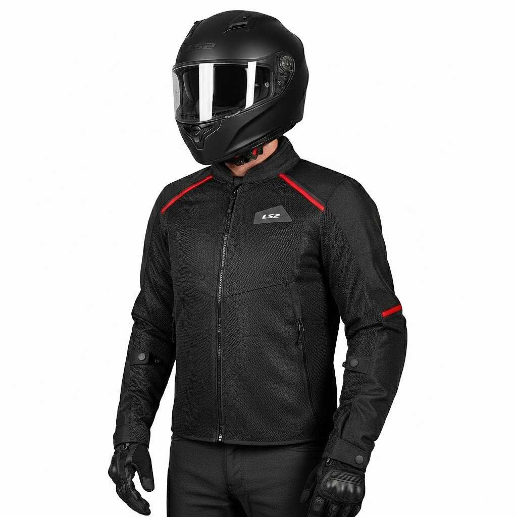 LS2 BREEZE MAN JACKET BLACK RED